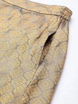 Libas Grey Self Design Brocade Skirt