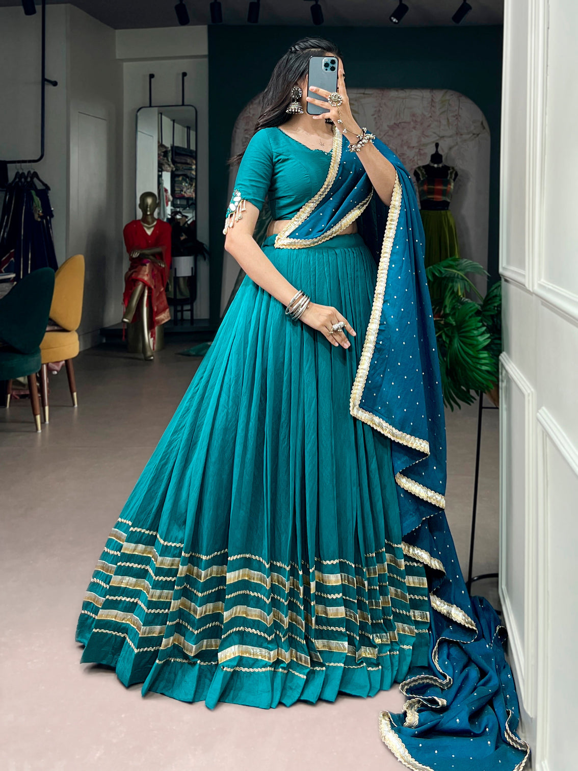 Festival wear chanderi chaniya choli