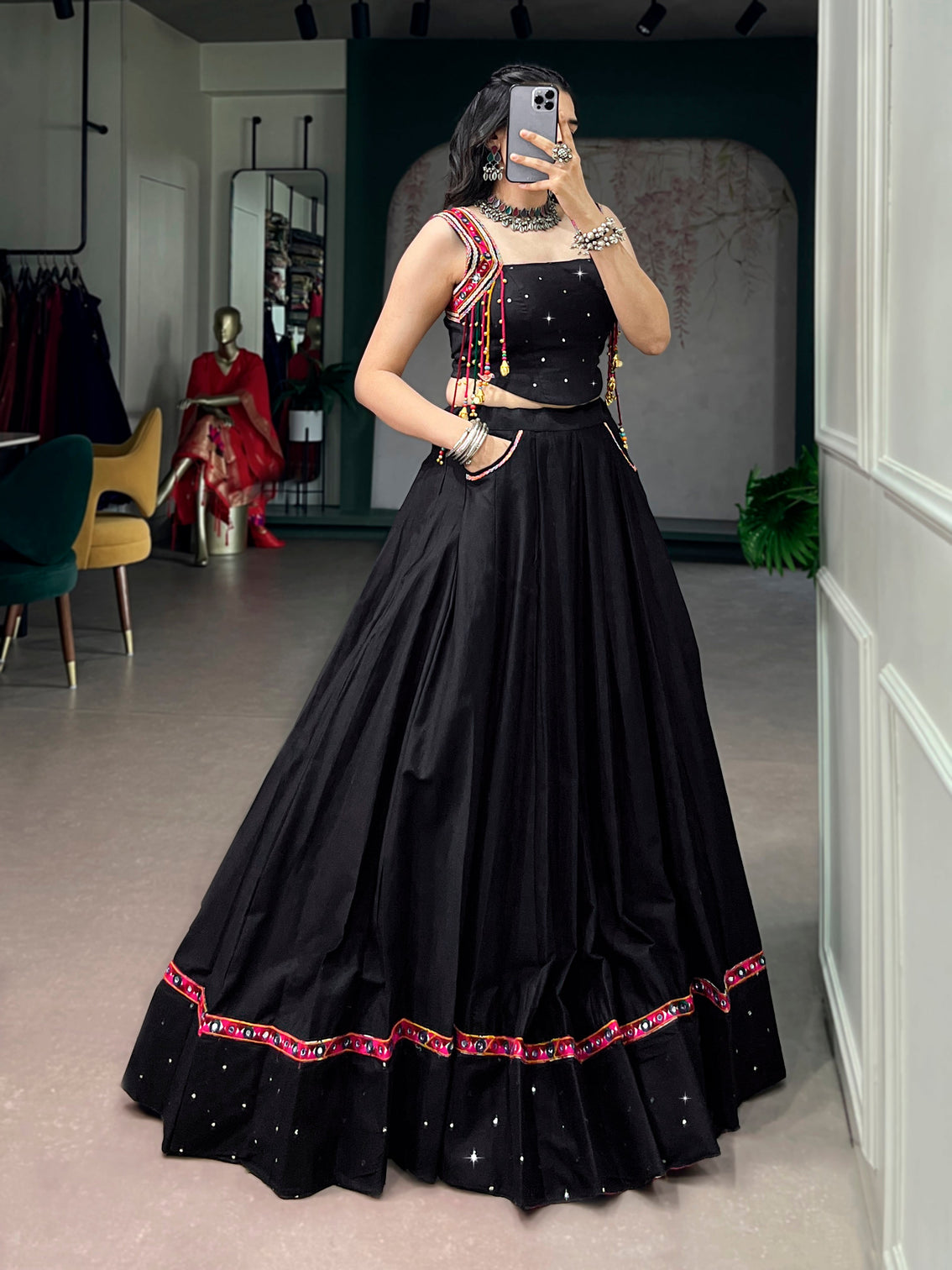 Black color cotton co ord set