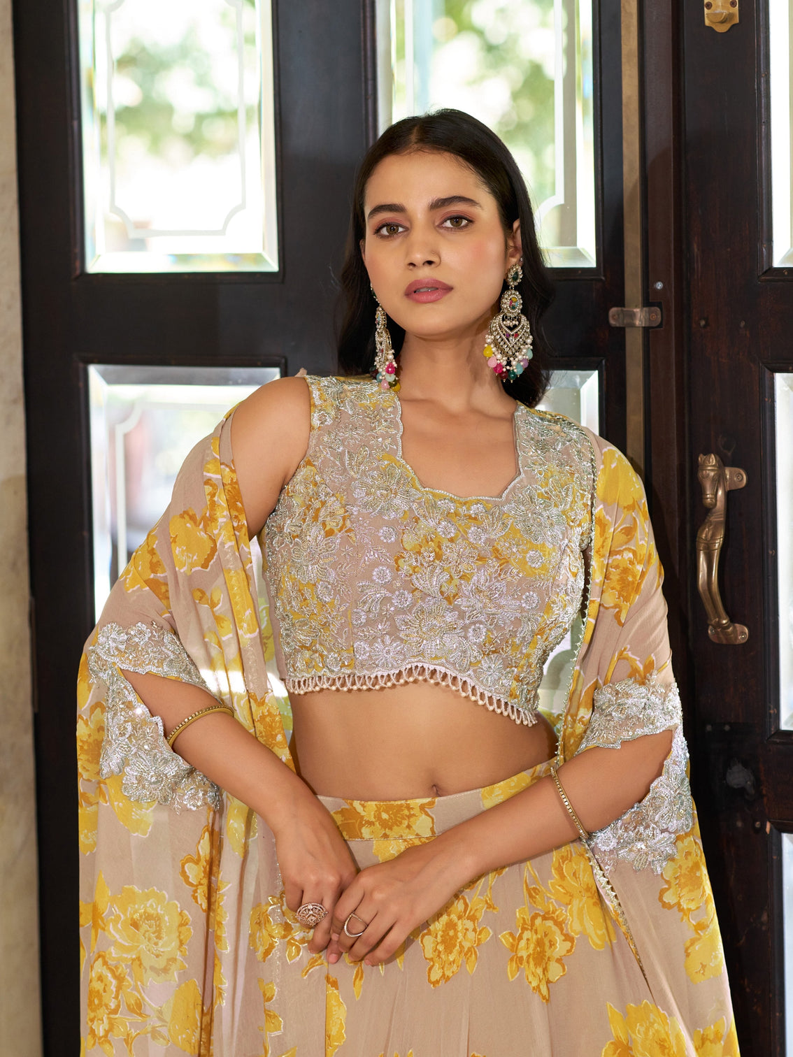 Haldi wear georgette lehenga choli