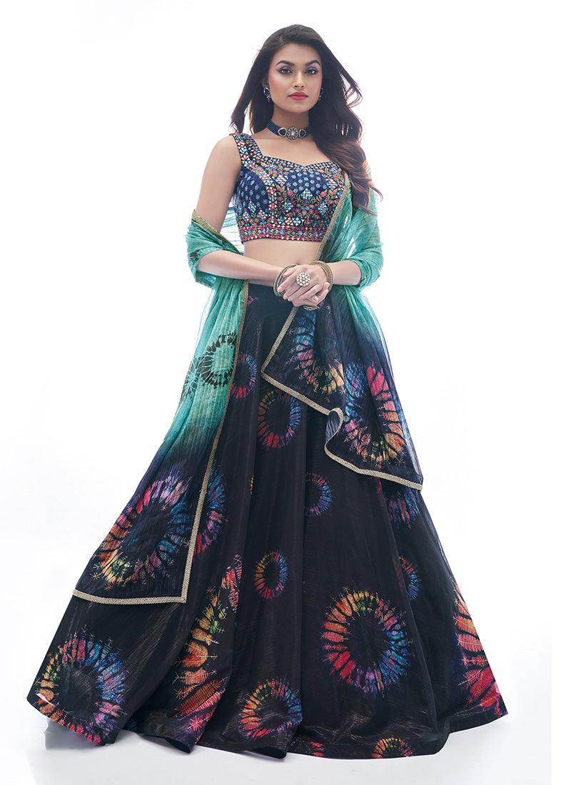 Hand Work Choli With Black Modern Lehenga