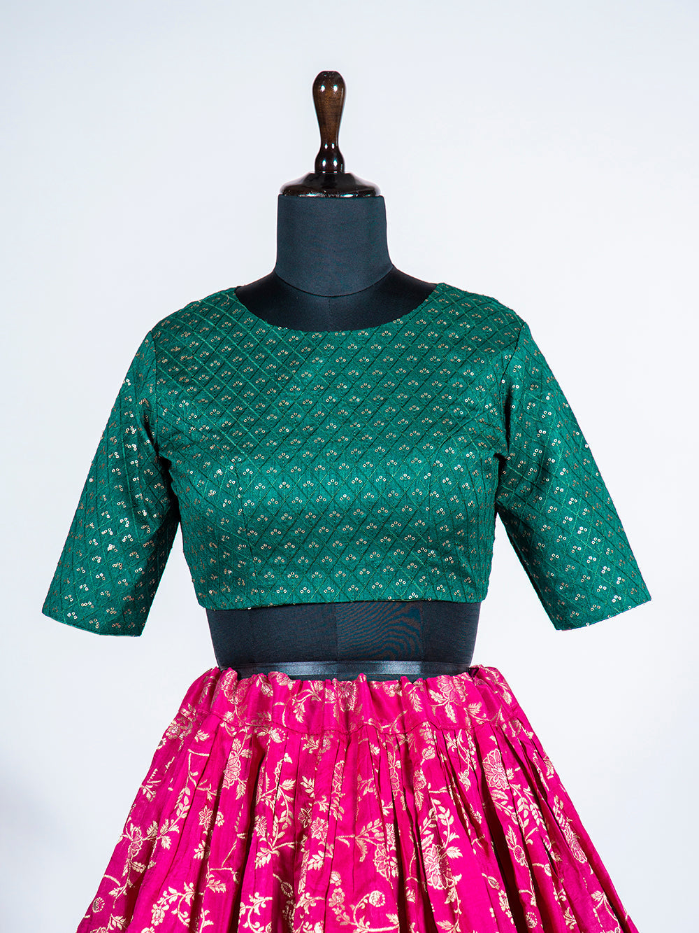 Pink Color Weaving work Jacquard Lehenga Choli