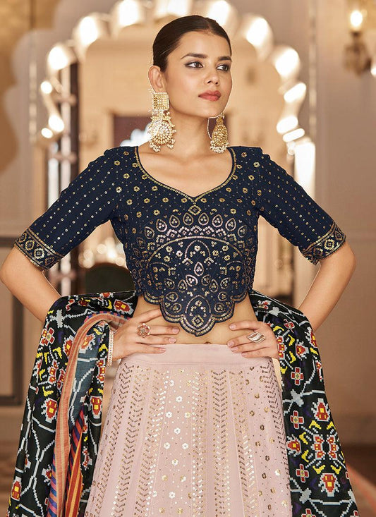 Heavy Sequins Work Pink Chaniya Choli