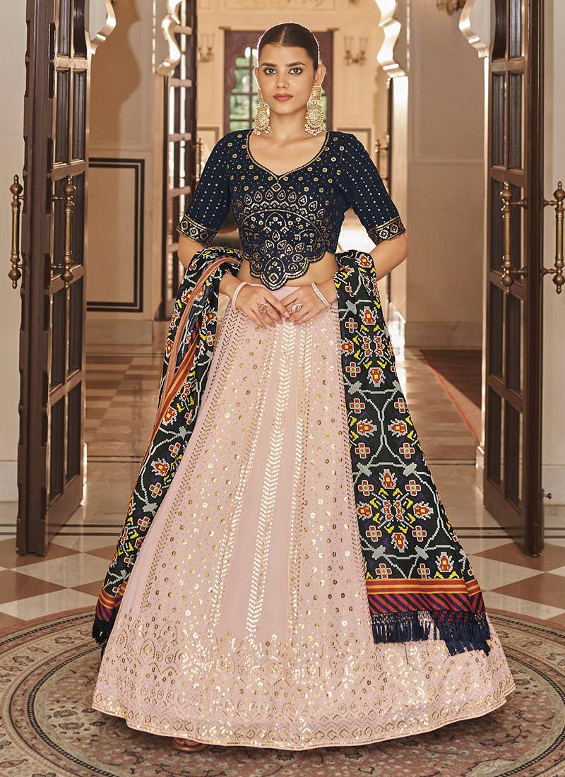 Heavy Sequins Work Pink Chaniya Choli