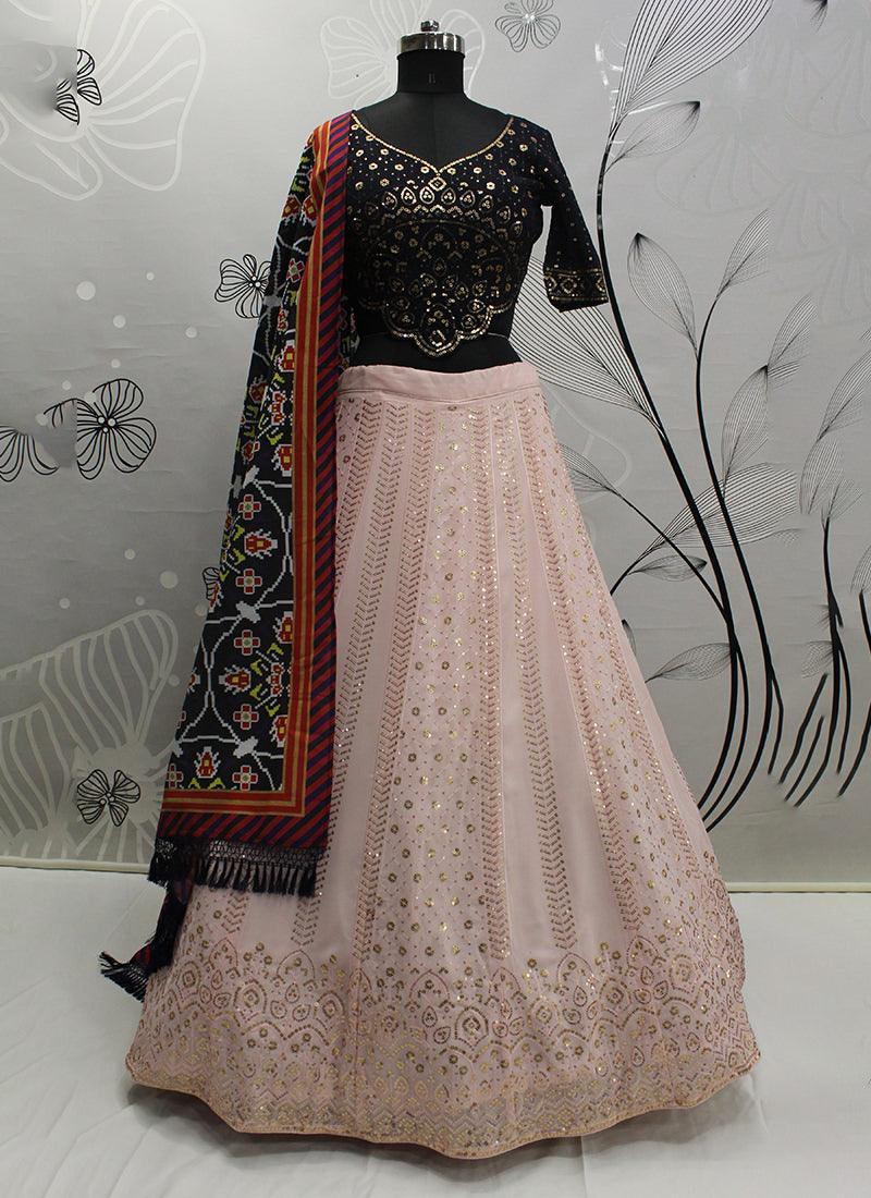 Heavy Sequins Work Pink Chaniya Choli