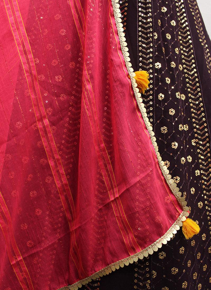 Heavy Sequins Work Purple Chaniya Choli