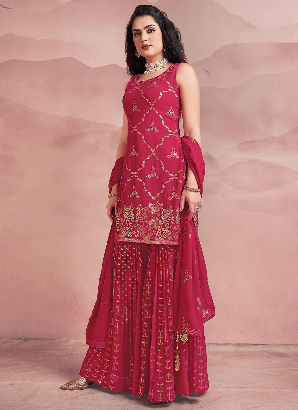 Georgette Readymade Style Salwar Kameez