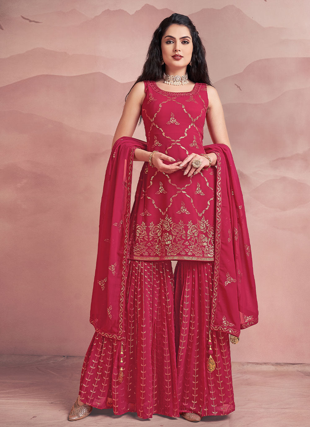 Georgette Readymade Style Salwar Kameez