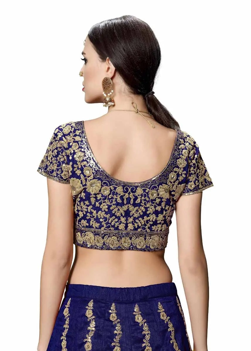 Hot raw silk dori work blue lehenga