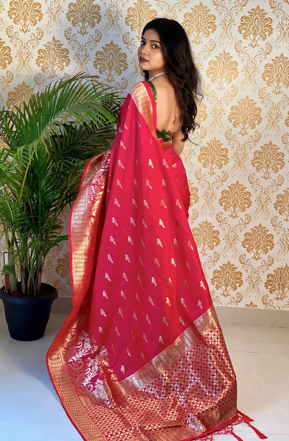 Pure banarasi silk saree with zari weaving