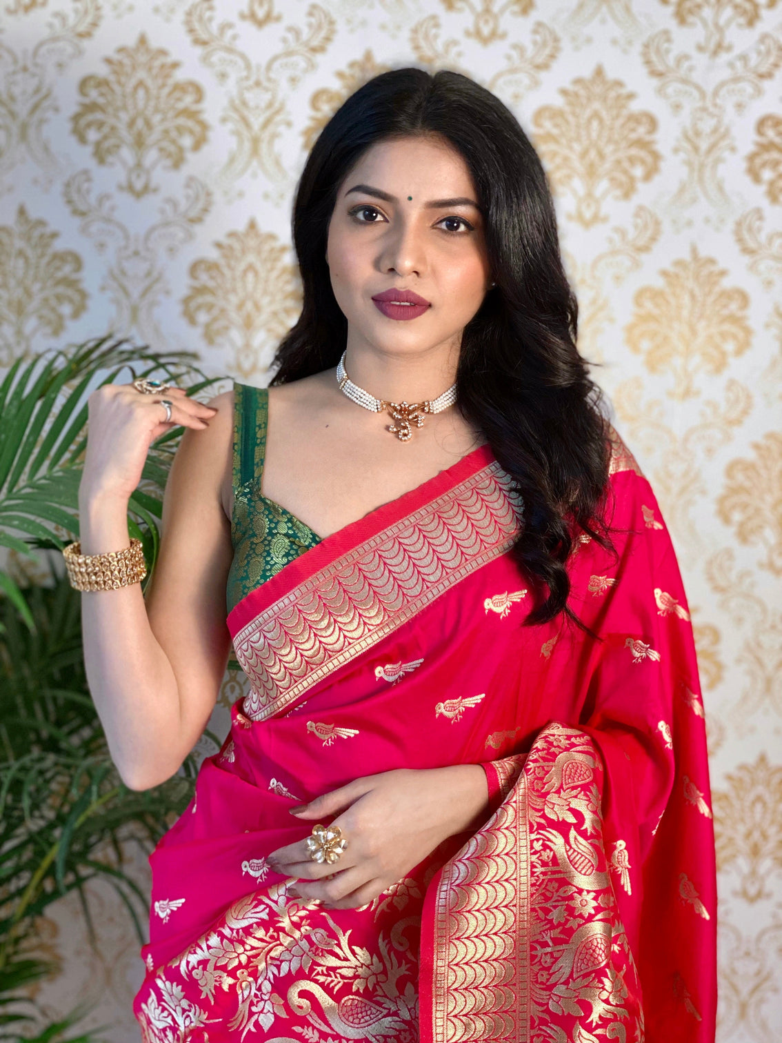 Pure banarasi silk saree with zari weaving mameraa