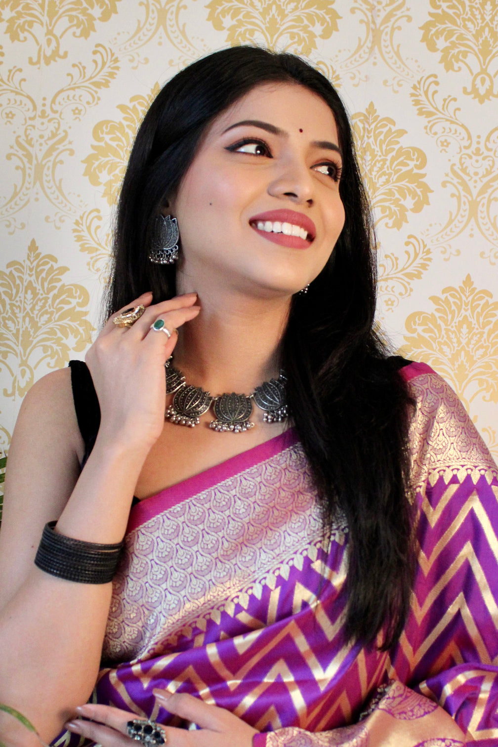 Pure banarasi silk saree with zari weaving