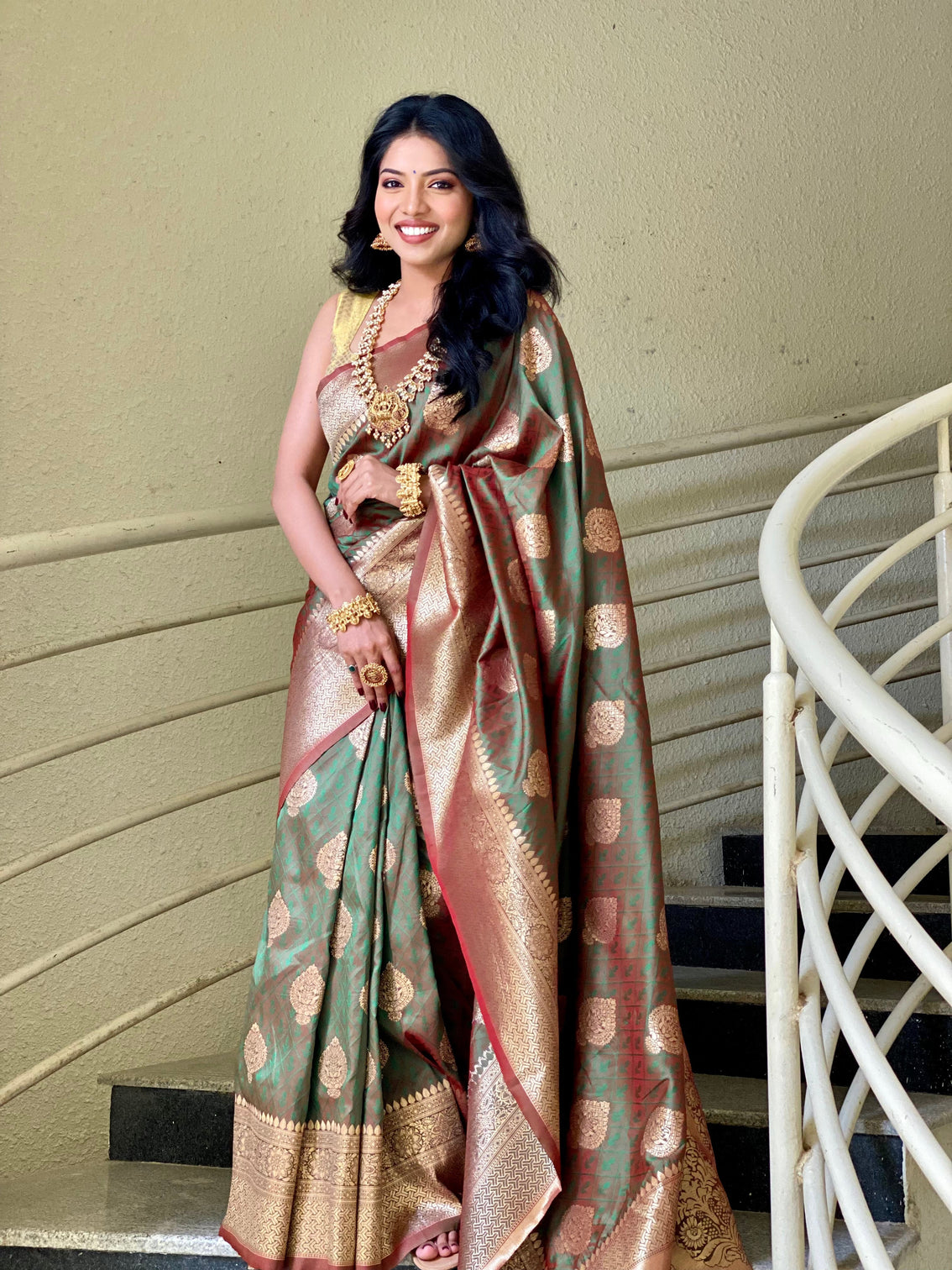 Pure banarasi silk saree with zari weaving