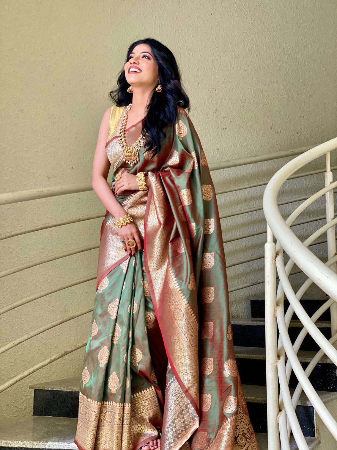 Pure banarasi silk saree with zari weaving