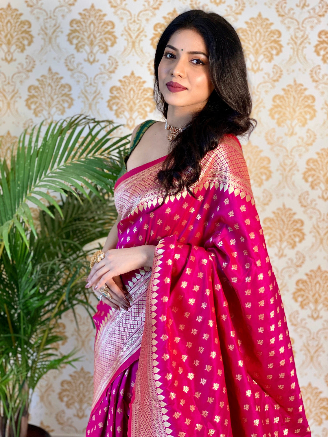 Pure banarasi silk saree with zari weaving