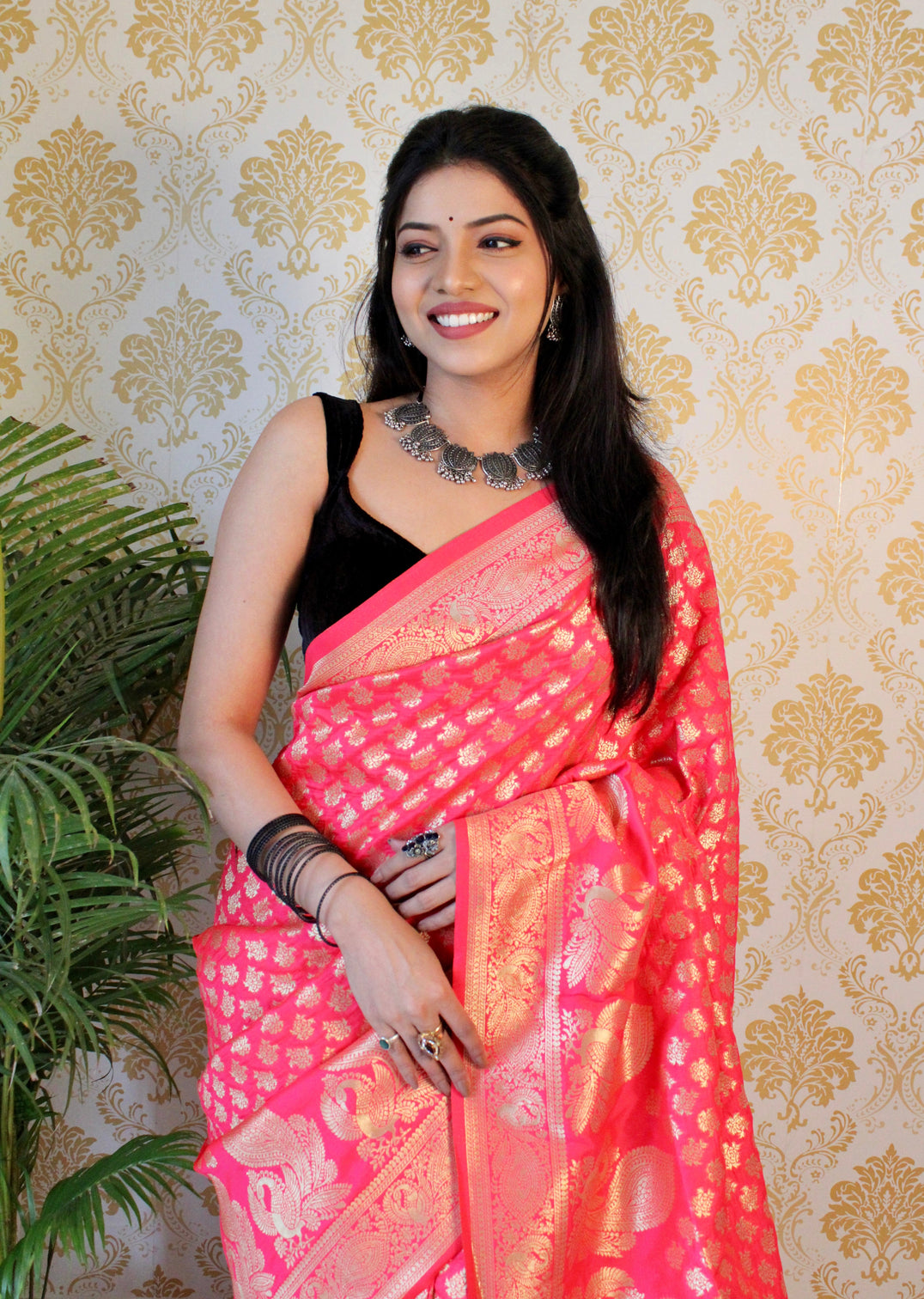 Pure banarasi silk saree with zari weaving