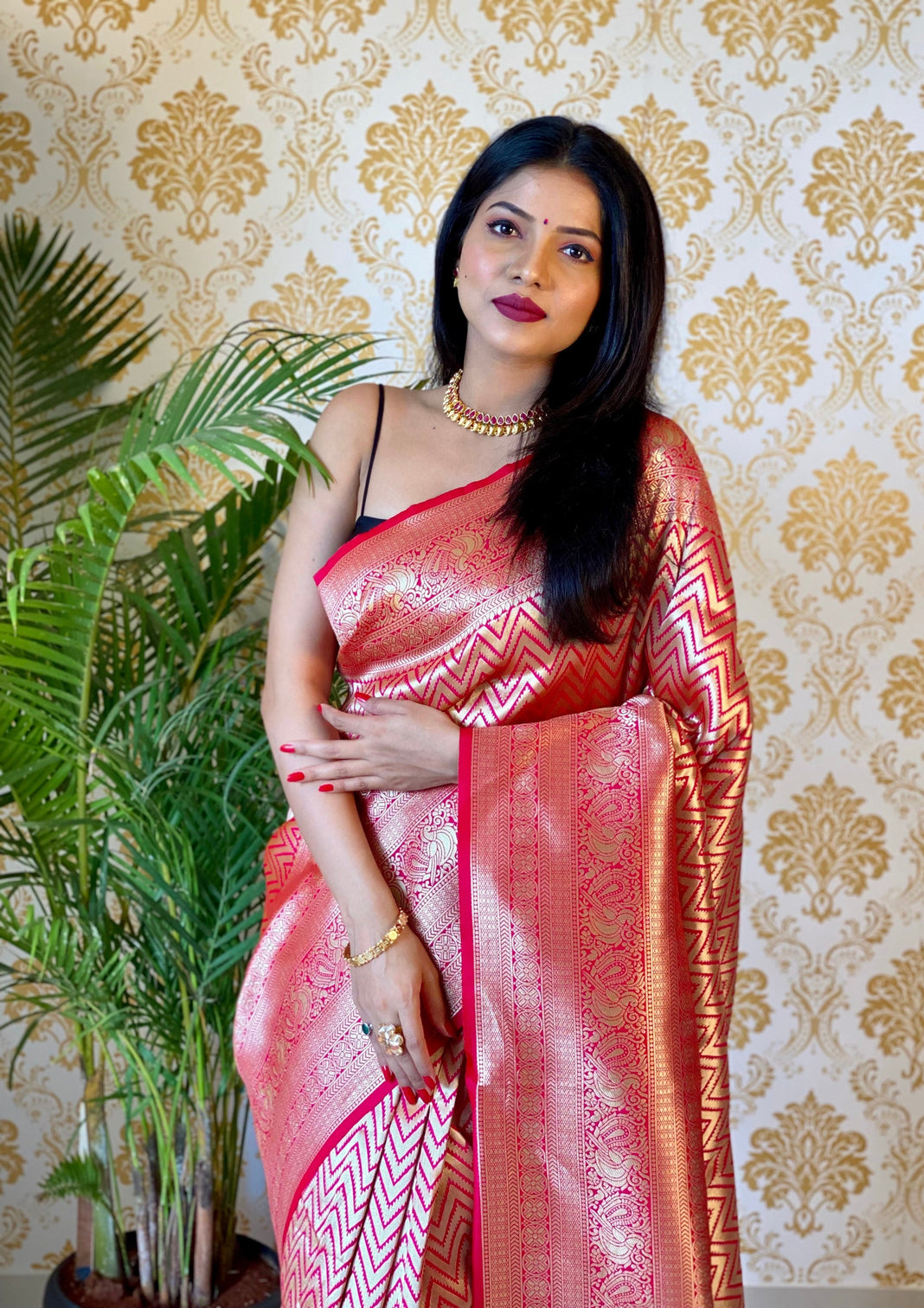 Pure banarasi silk saree with zari silk mameraa