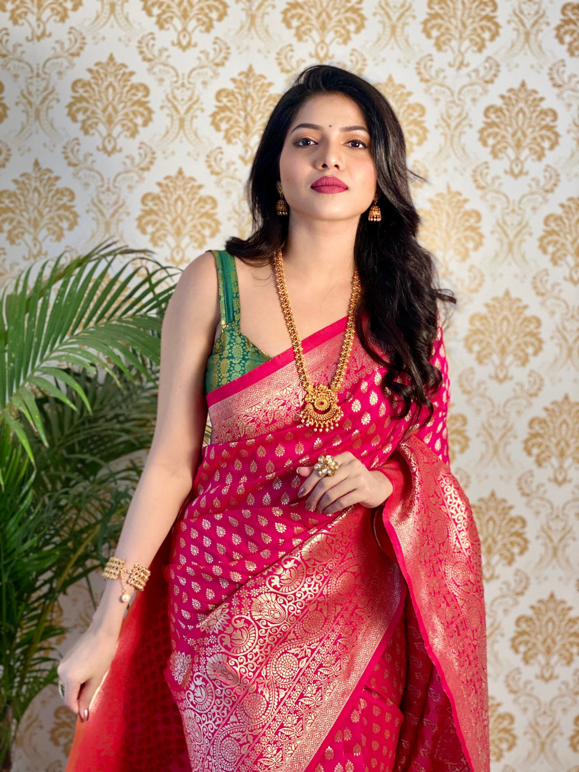 Pure banarasi silk saree with zari weaving