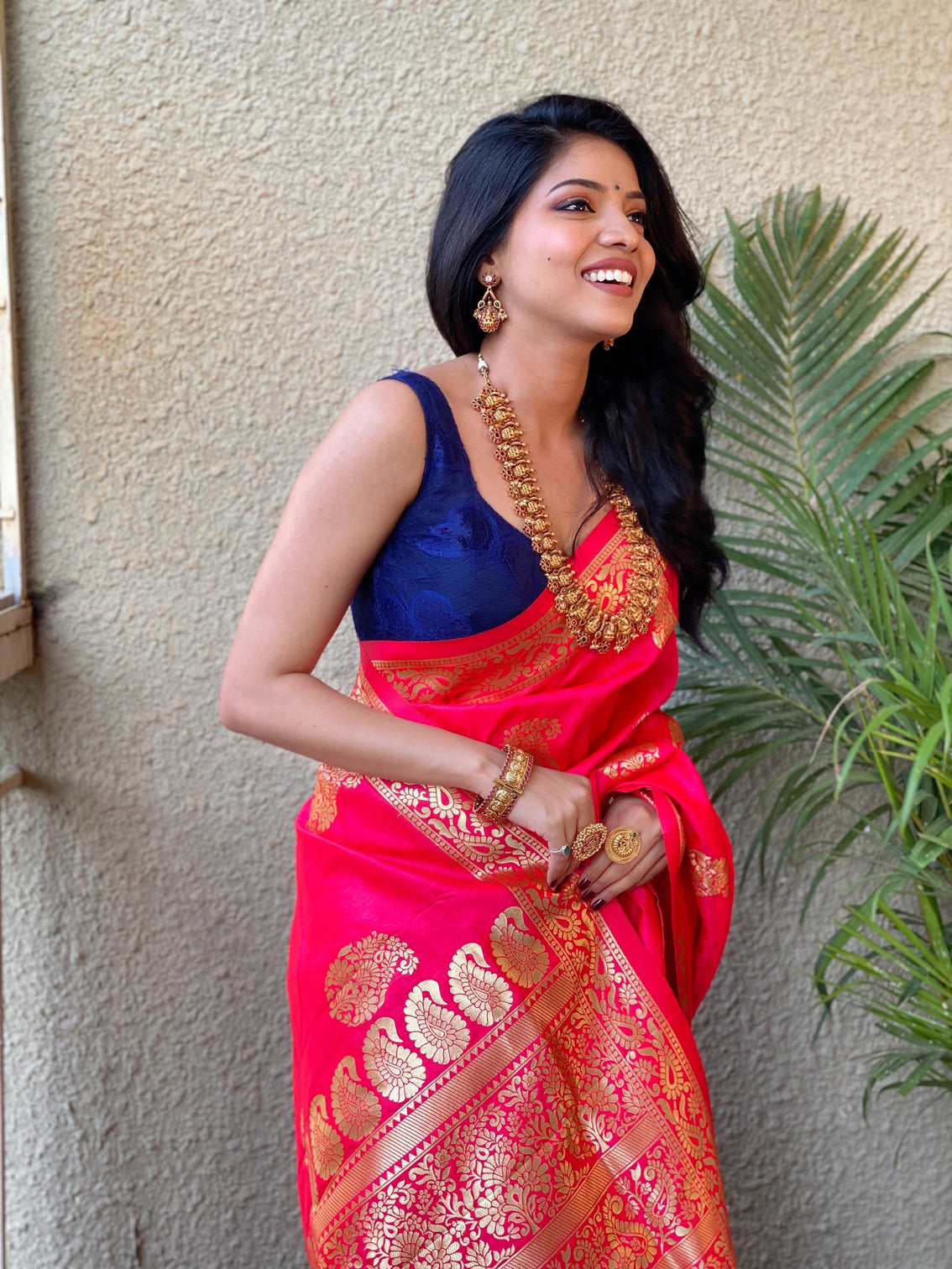 Pure banarasi silk saree with zari weaving