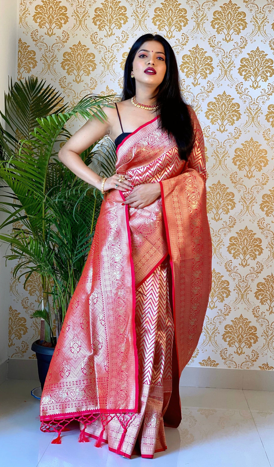 Pure banarasi silk saree with zari silk