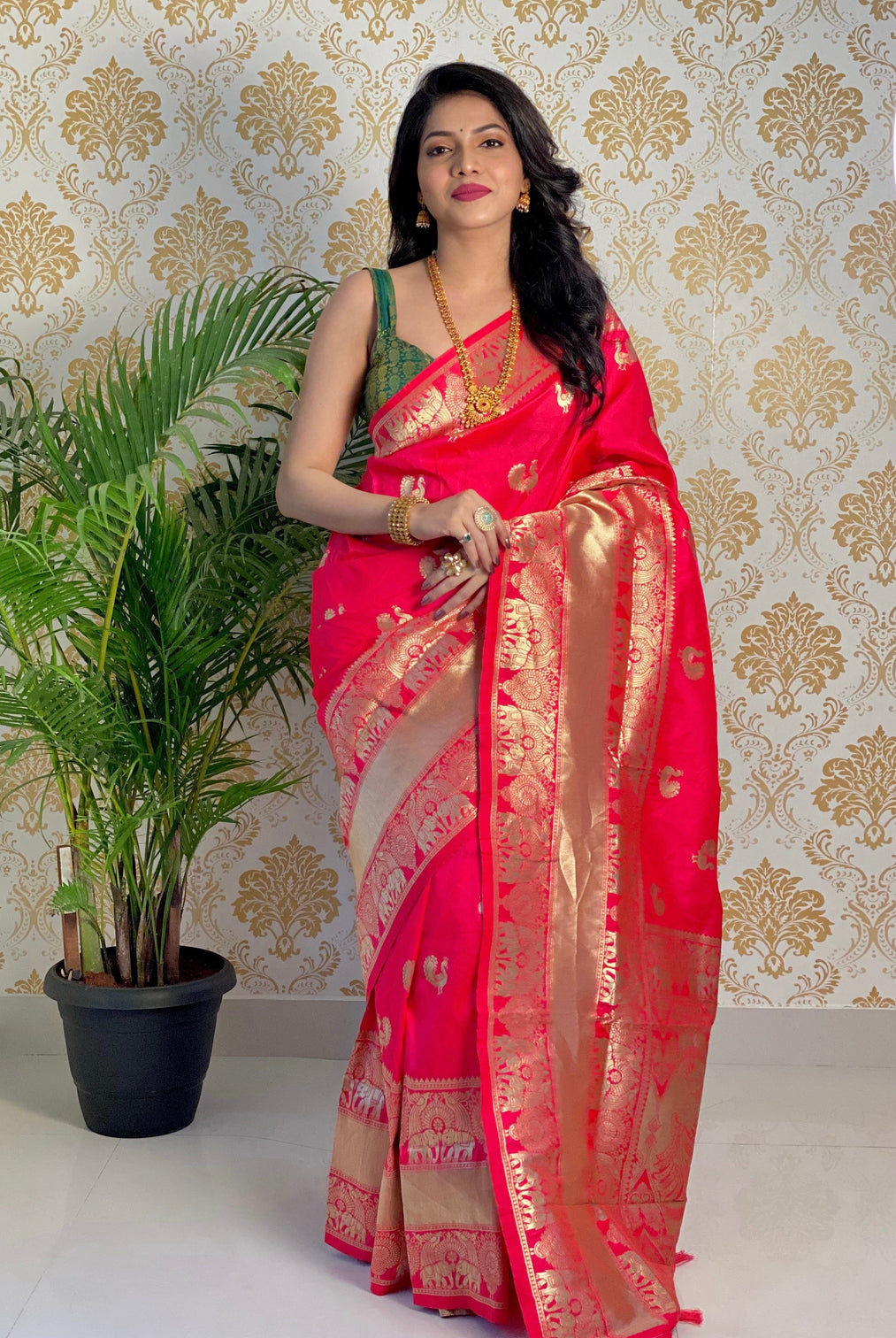 Pure banarasi silk saree with zari weaving