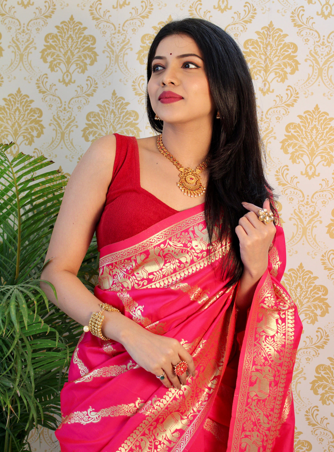 Pure banarasi silk saree with zari weaving