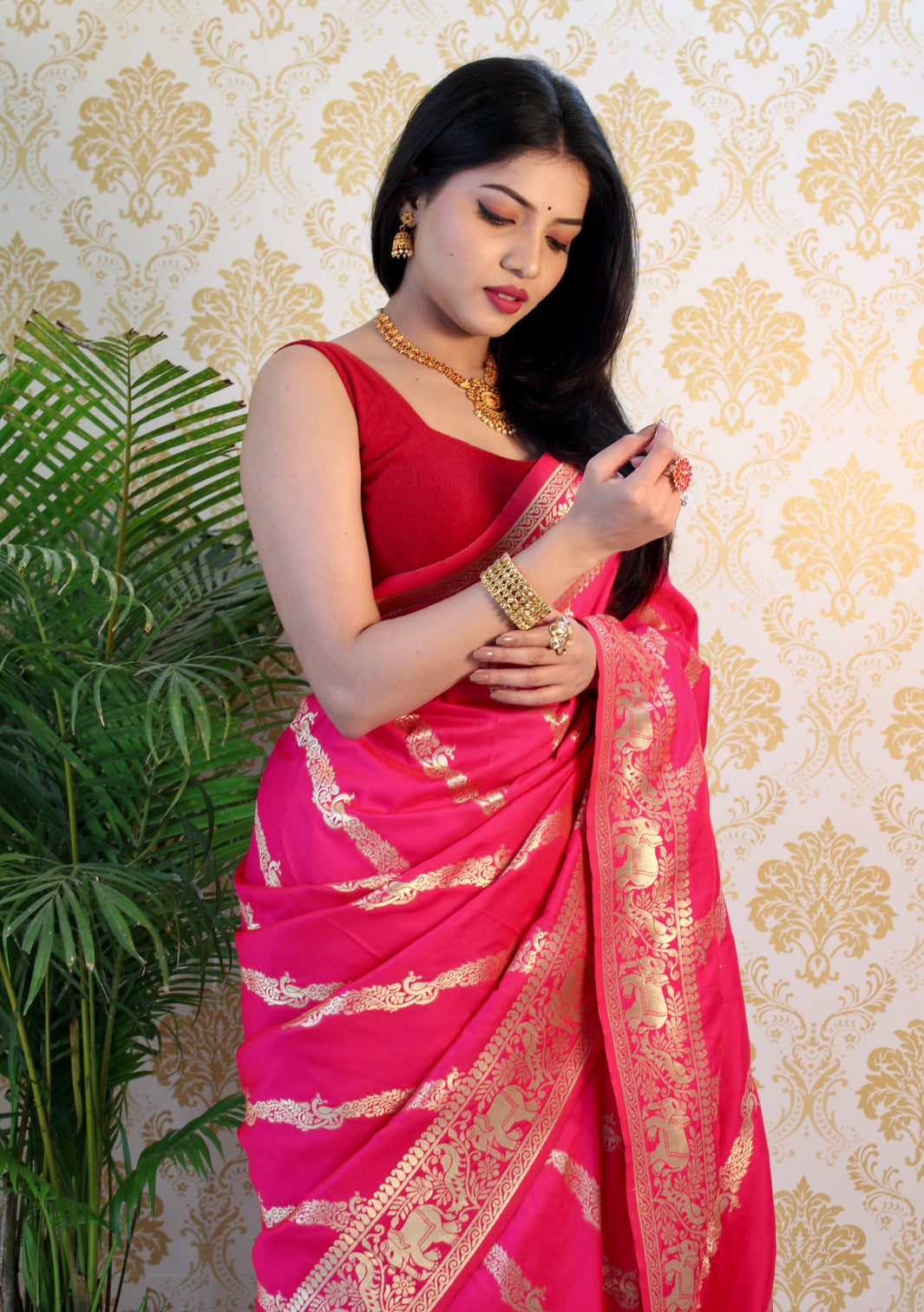 Pure banarasi silk saree with zari weaving