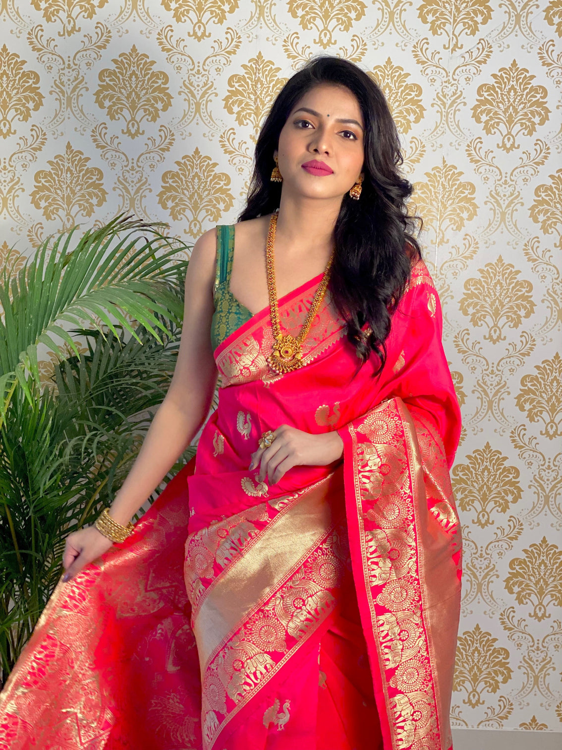 Pure banarasi silk saree with zari weaving
