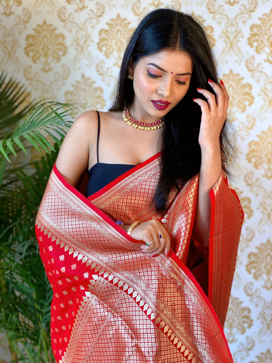 Pure banarasi silk saree with zari weaving mameraa