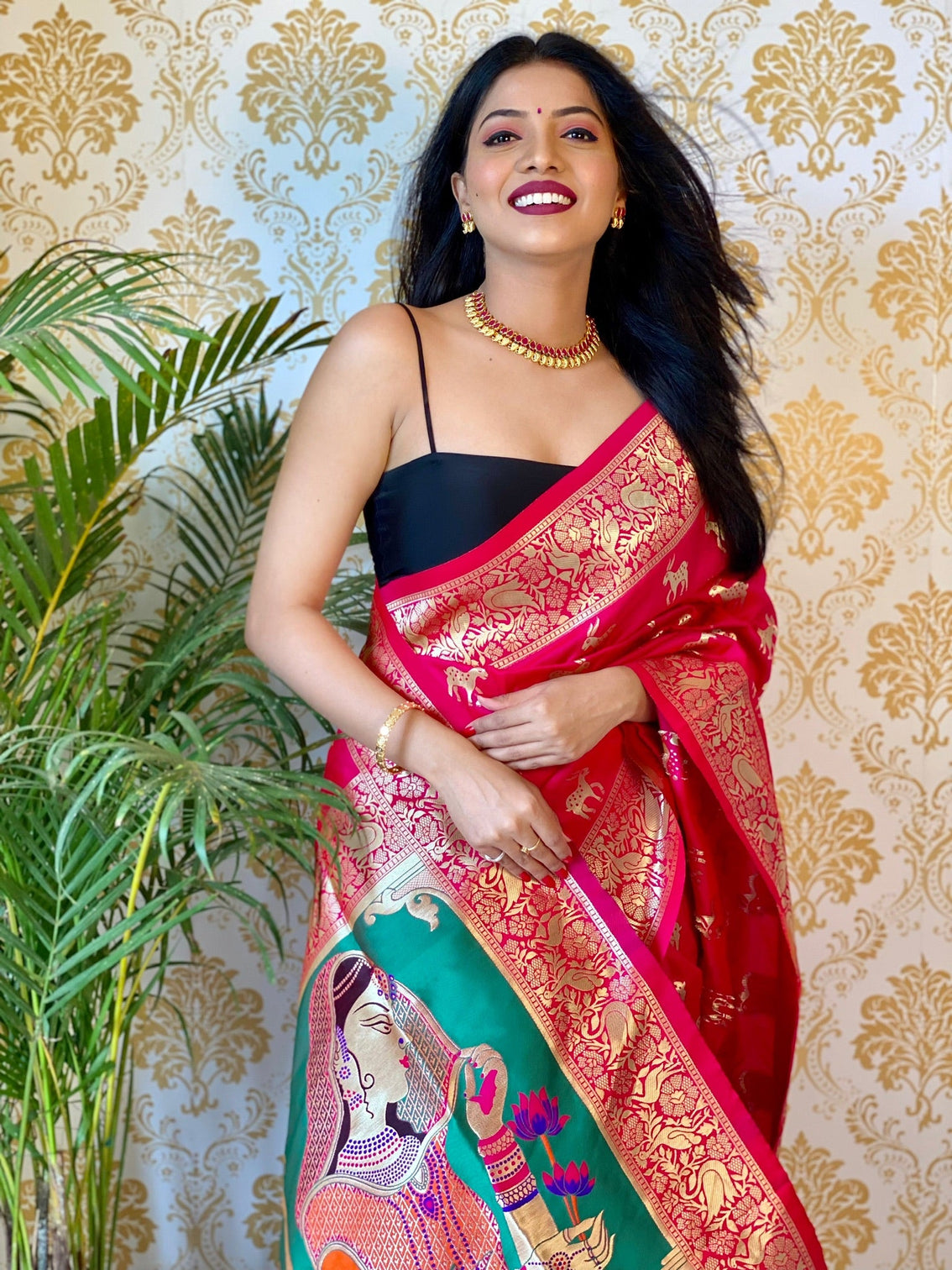 Pure banarasi silk saree with zari weaving