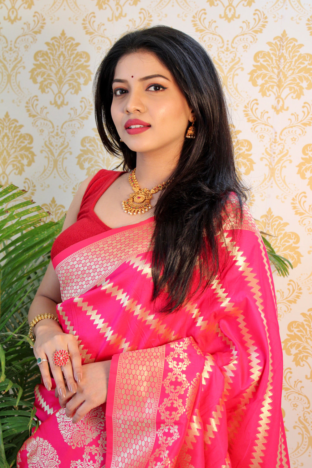 Pure banarasi silk saree with zari weaving