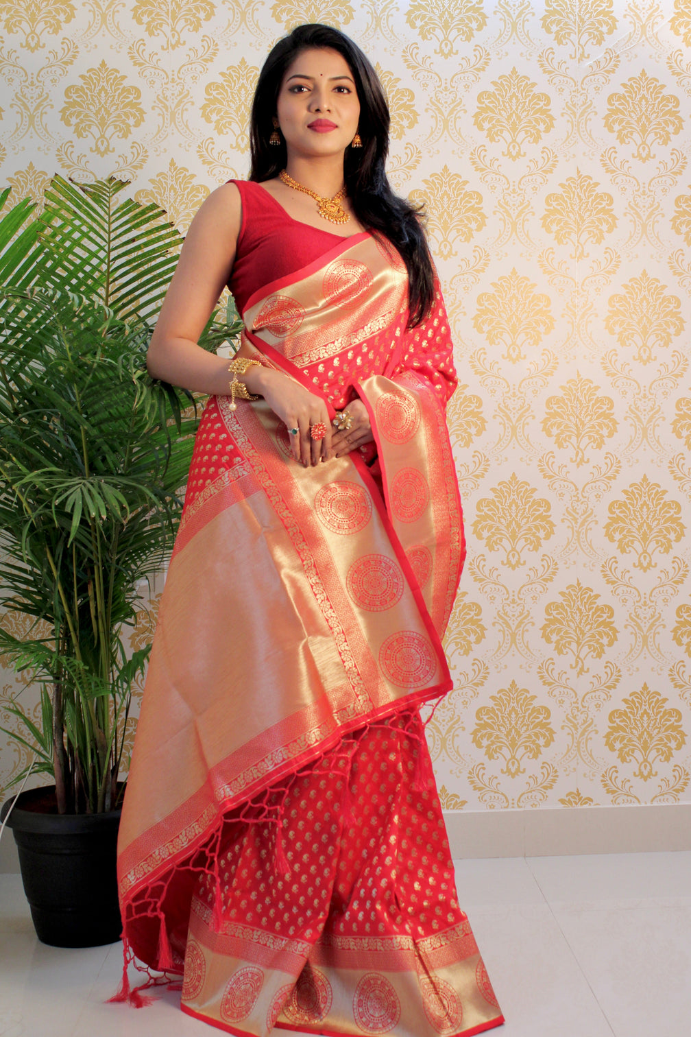 Pure banarasi silk saree with zari weaving