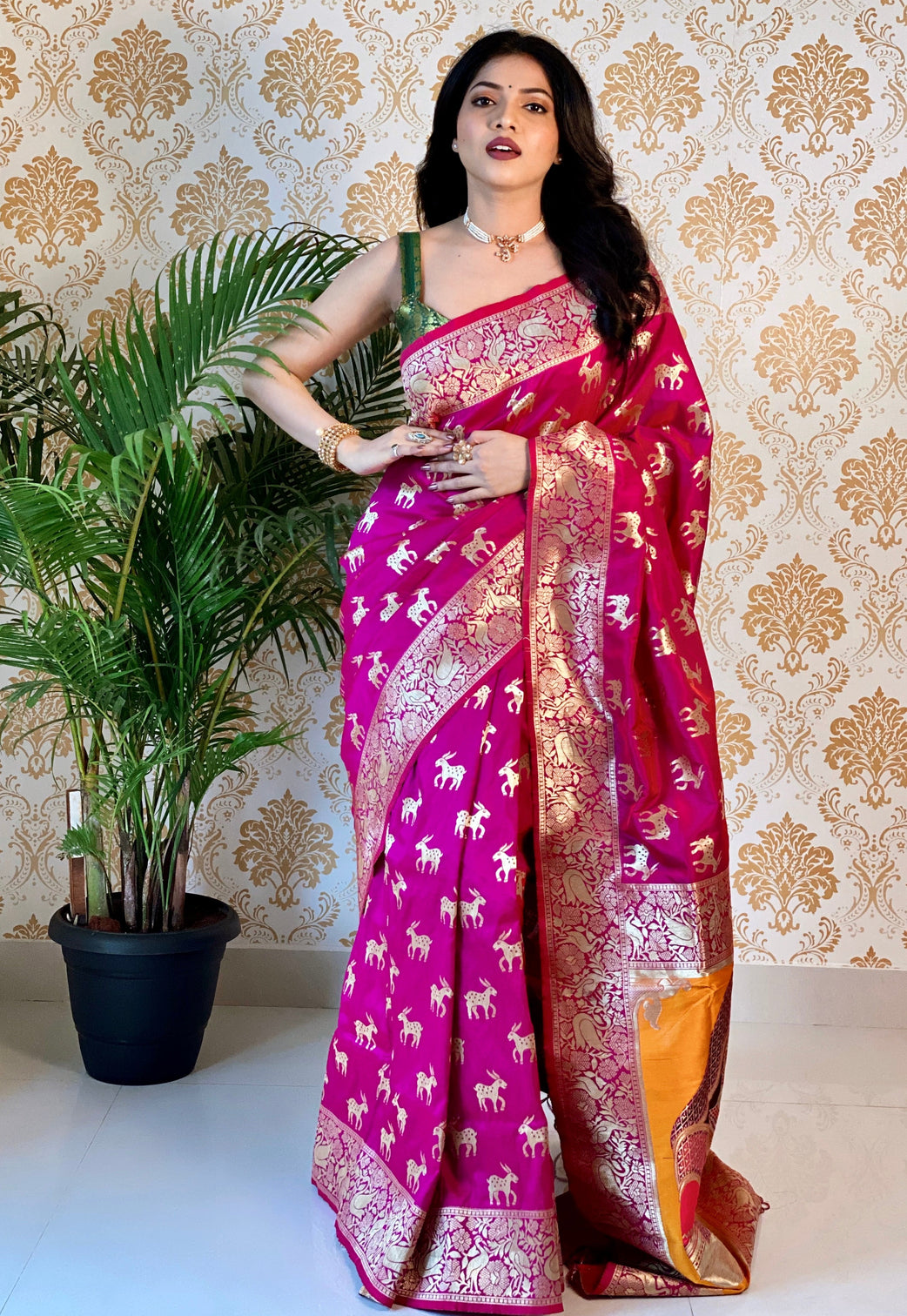 Pure banarasi silk saree with zari weaving mameraa