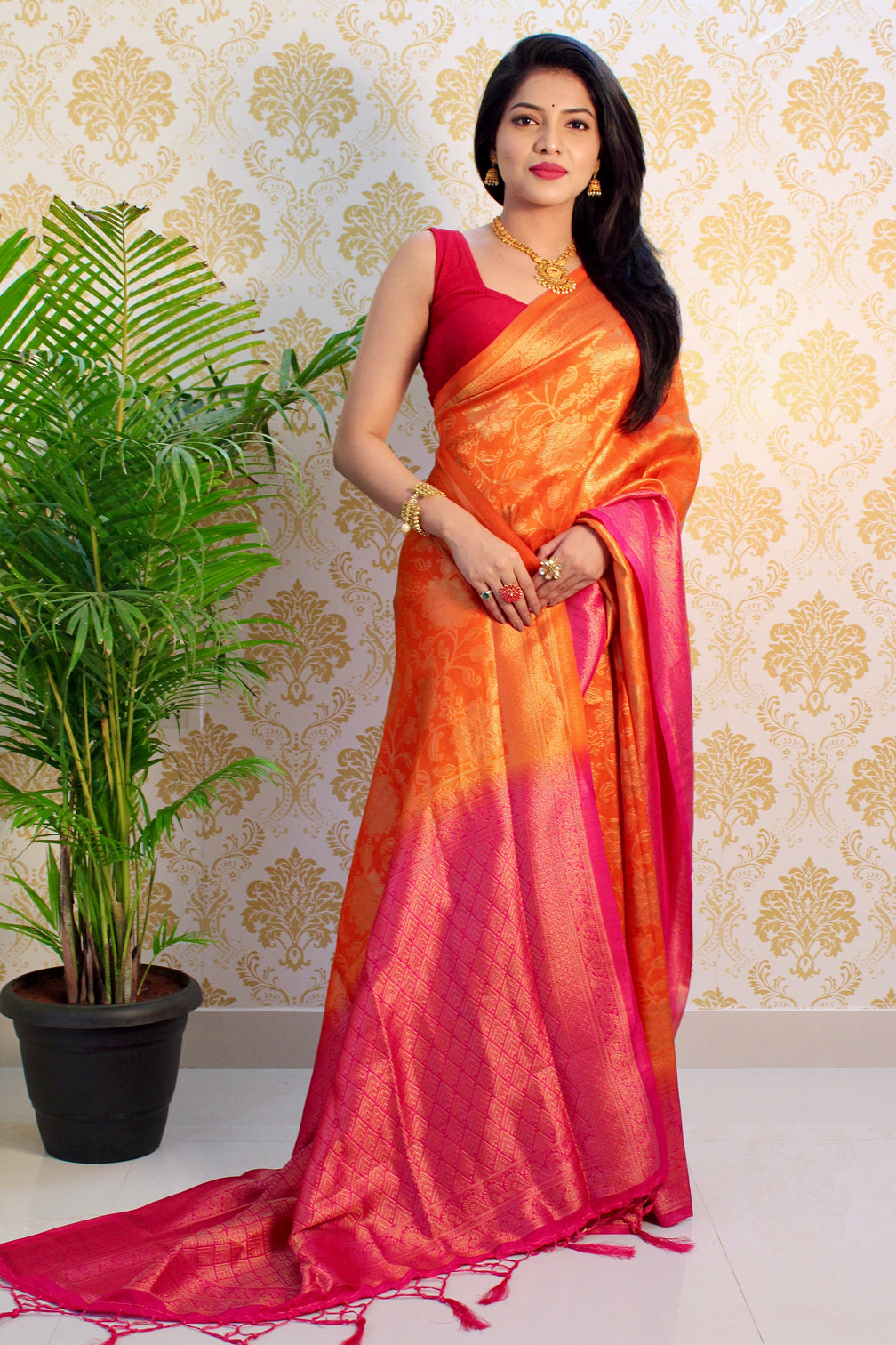 Pure banarasi silk saree with zari weaving mameraa