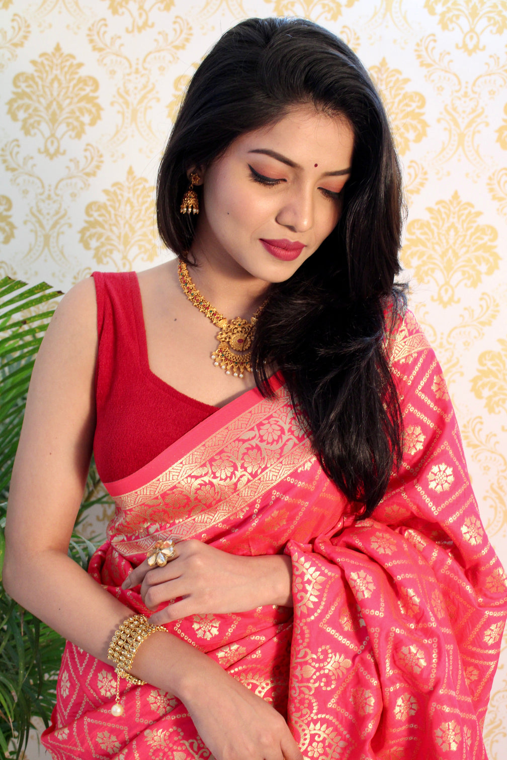 Pure banarasi silk saree with zari weaving