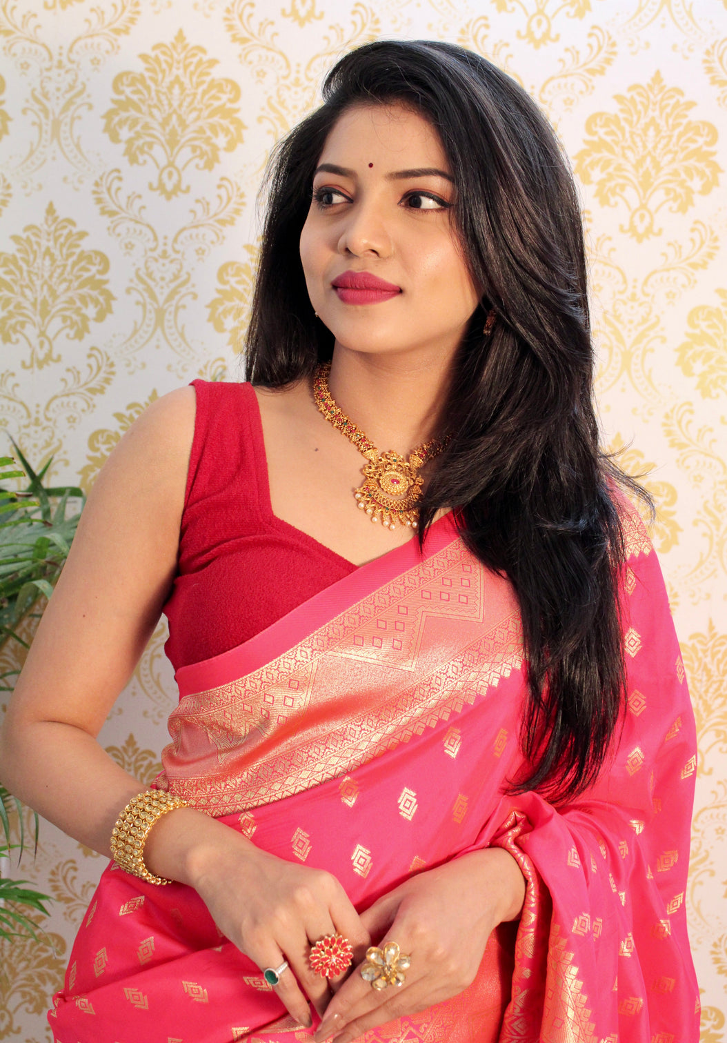 Pure banarasi silk saree with zari weaving