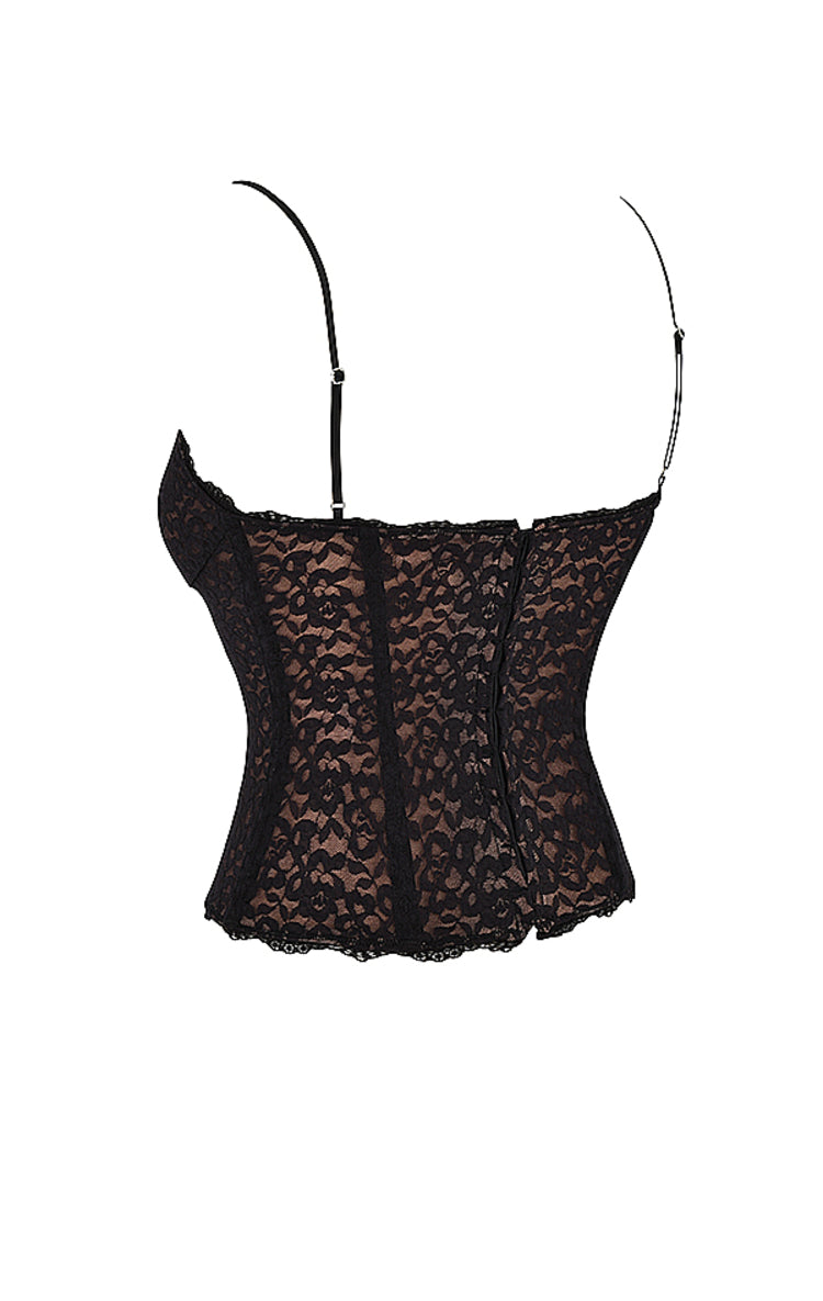Susi Black Mesh Top for Women