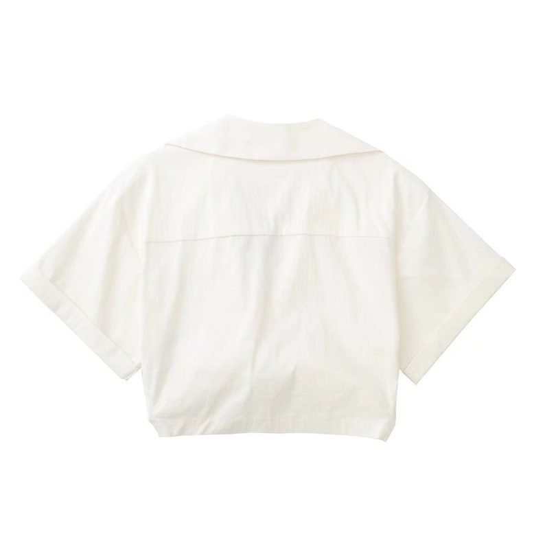 White Crop Shirt for Women