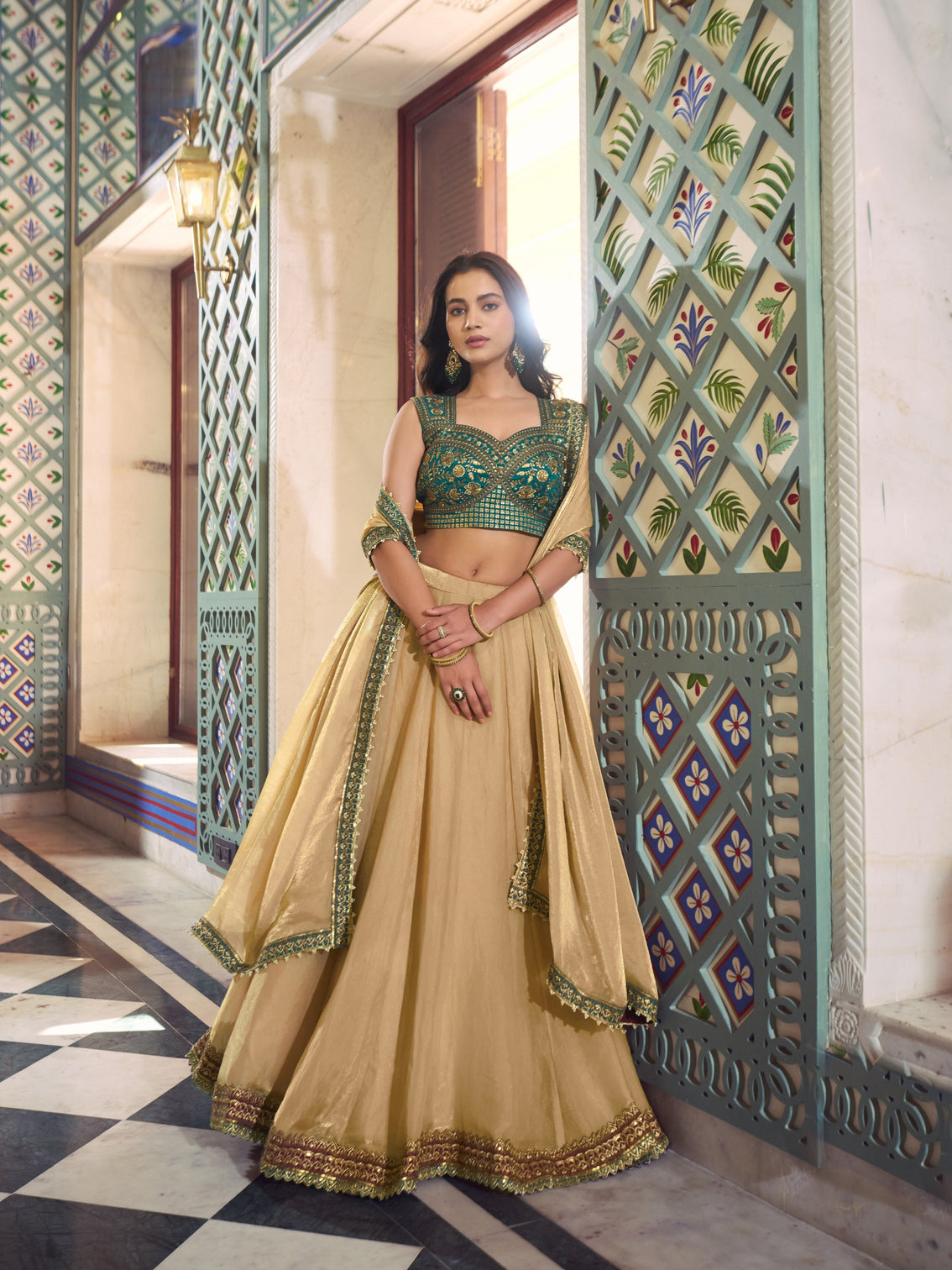 Chiku color bridesmaid chaniya choli