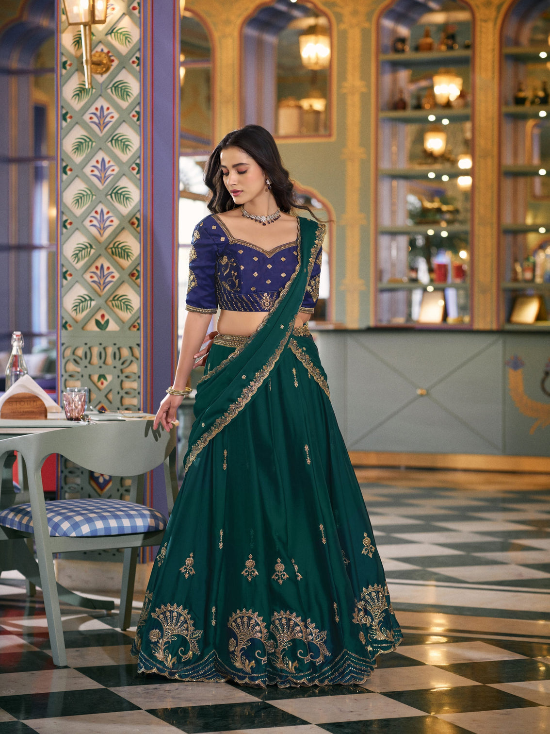Bridesmaid wear rangoli silk chaniya choli