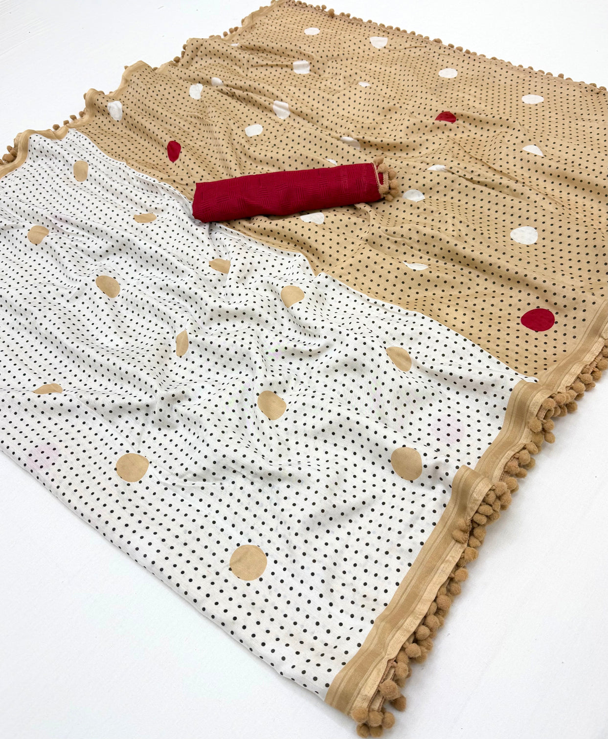Ivory Serenity Cream Mul Cotton Saree