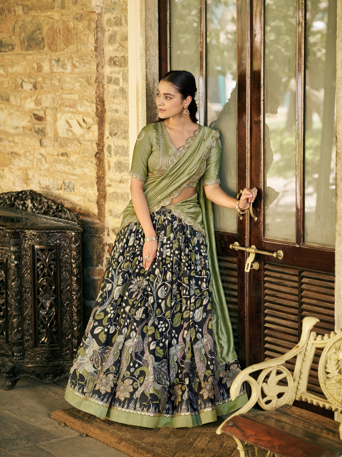 Traditional wear embroidery lehenga choli