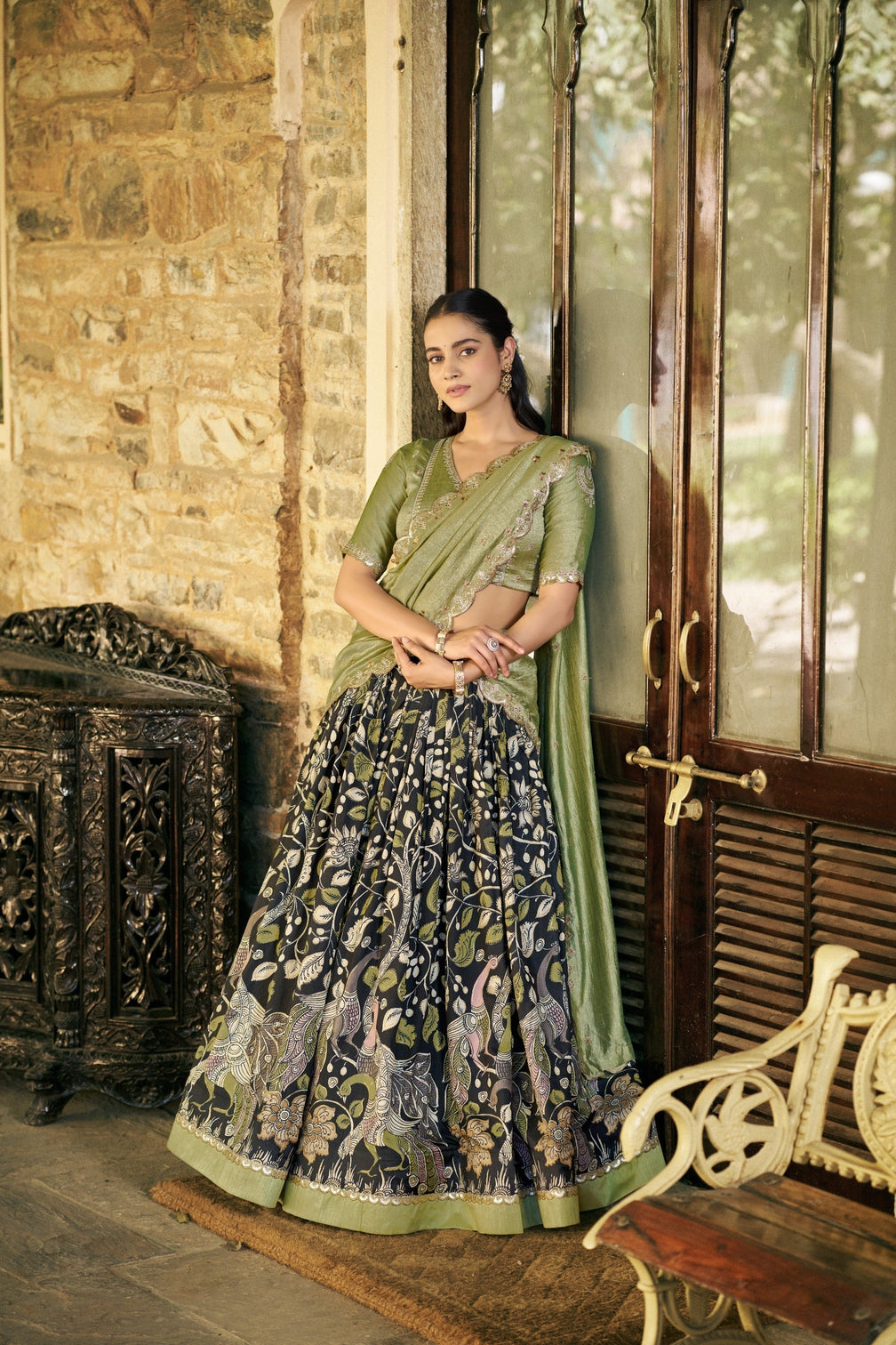 Kalamkari Printed Lehenga Set