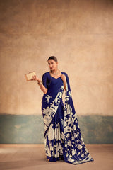 Kalamkari Satin Silk Printed Saree