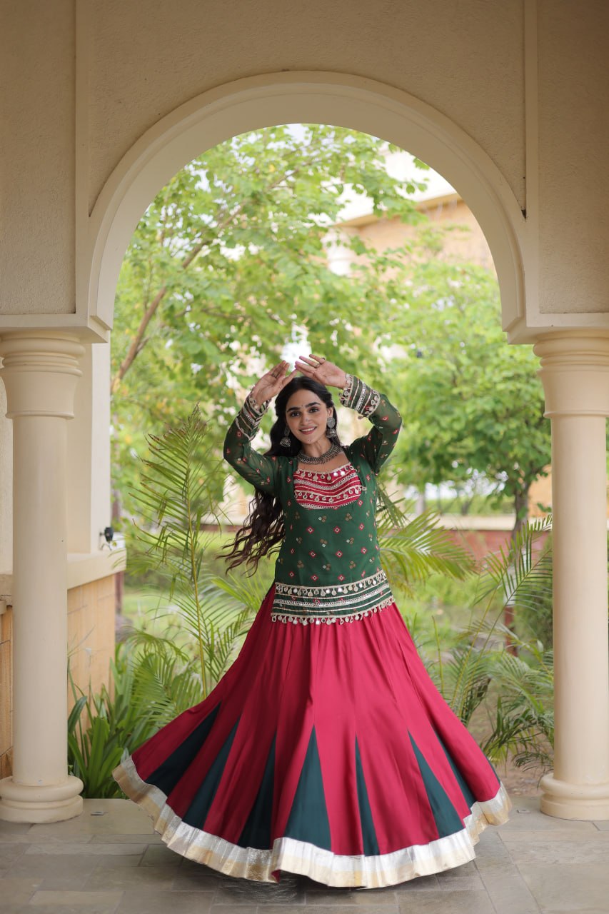 Kutchi Gamthi Bandhni 3-Piece Lehenga Ethnic Set