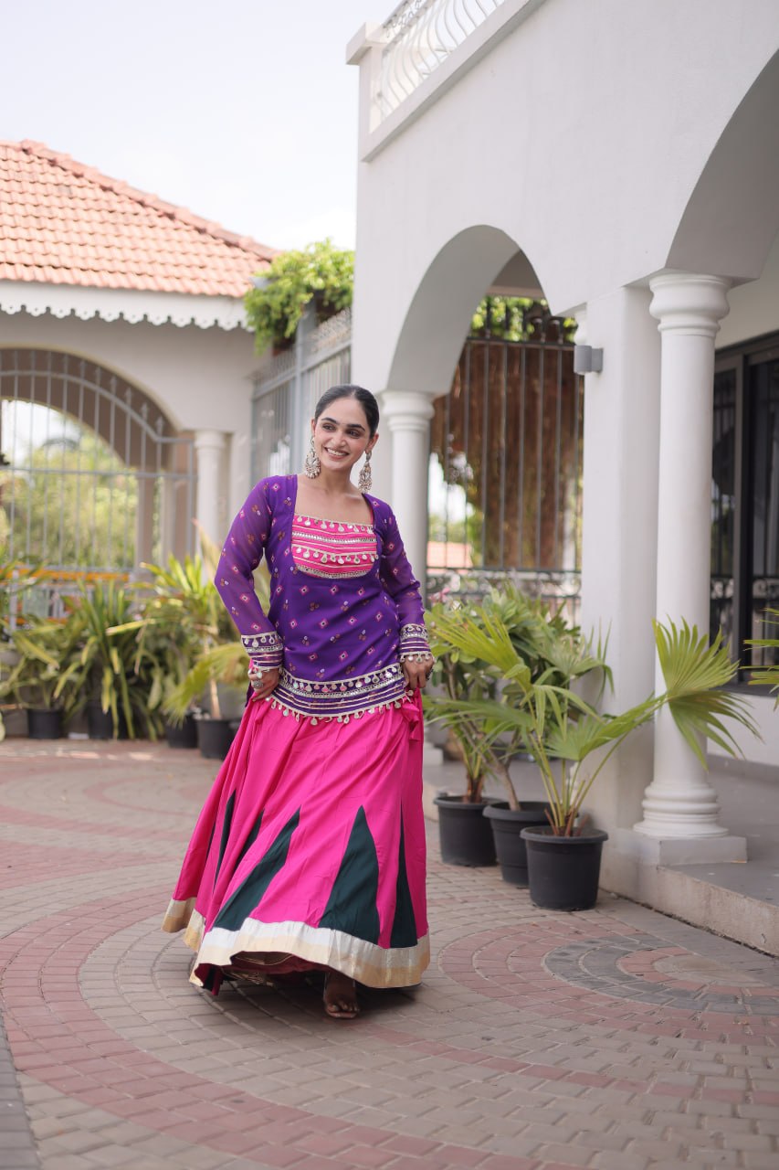 Kutchi Gamthi Bandhni 3-Piece Lehenga Ethnic Set