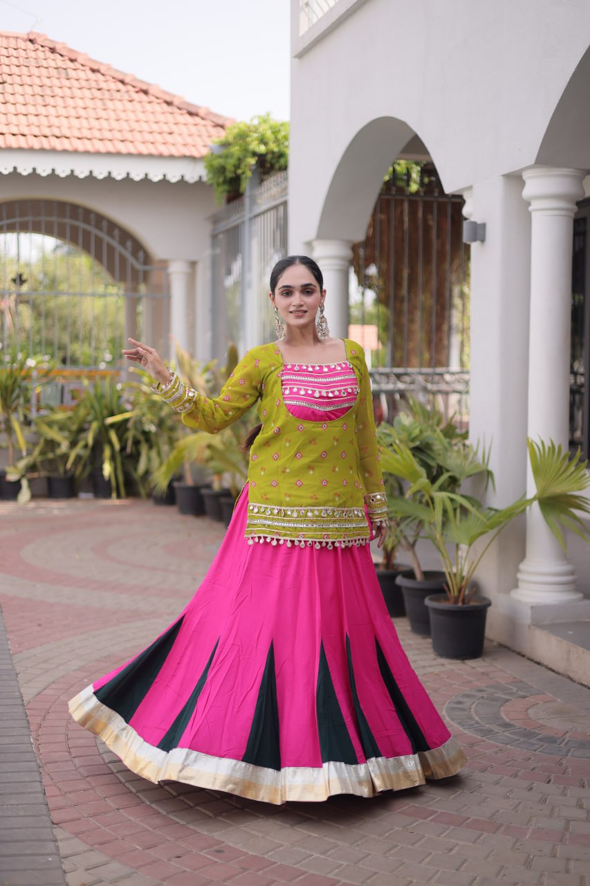 Kutchi Gamthi Bandhni 3-Piece Lehenga Ethnic Set