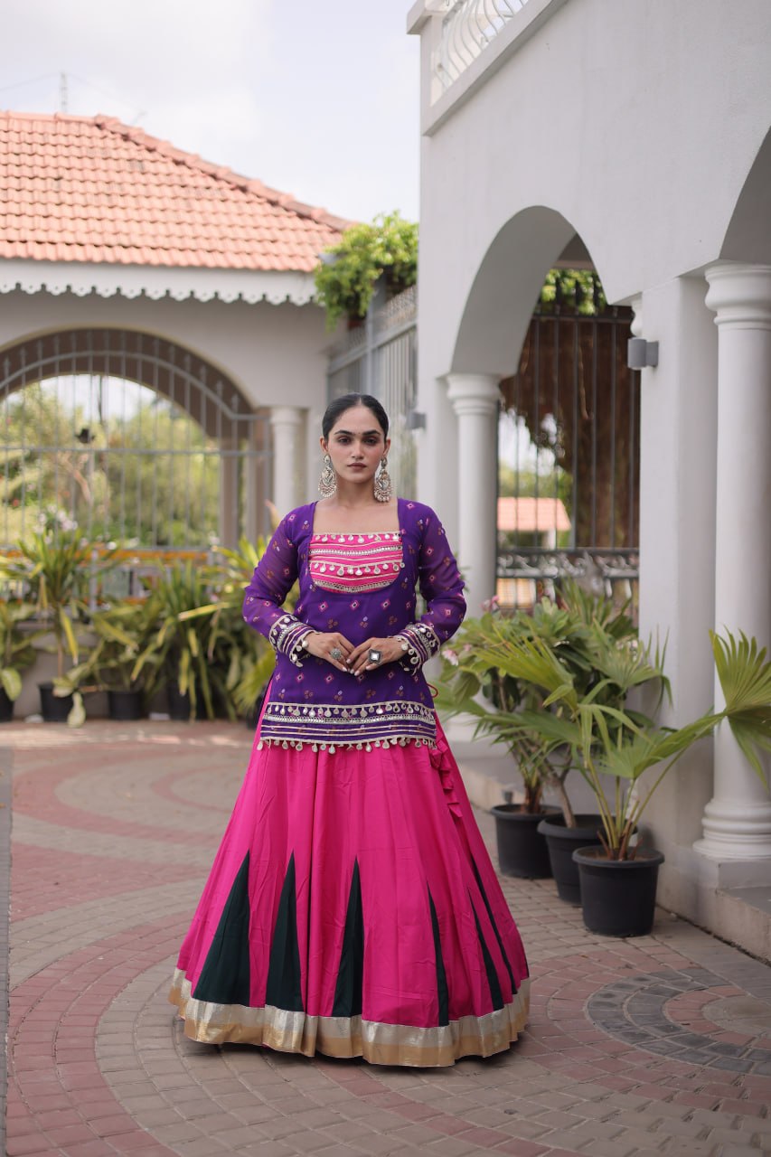 Kutchi Gamthi Bandhni 3-Piece Lehenga Ethnic Set