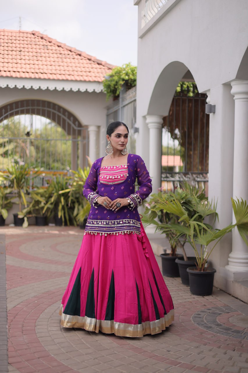 Kutchi Gamthi Bandhni 3-Piece Lehenga Ethnic Set
