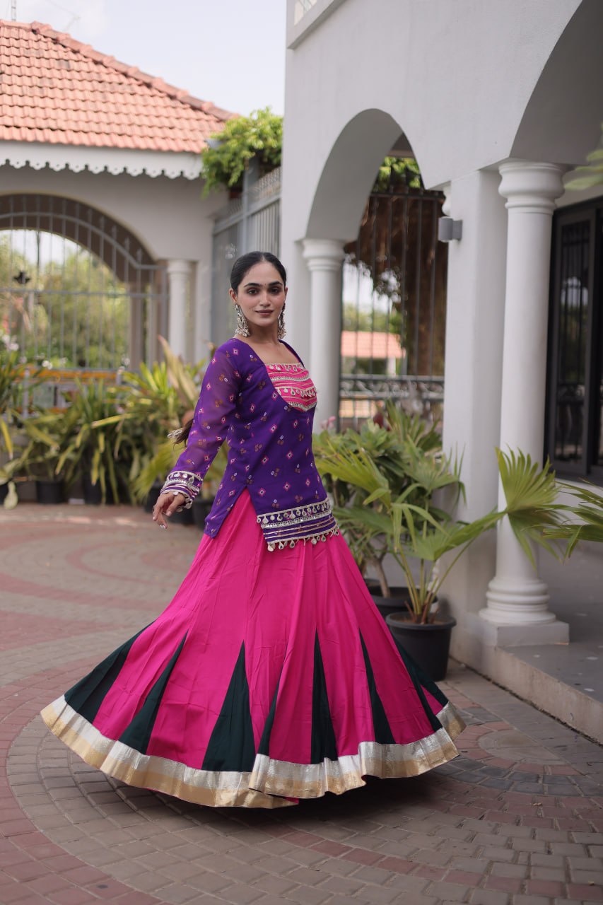 Kutchi Gamthi Bandhni 3-Piece Lehenga Ethnic Set
